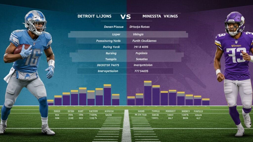 detroit lions vs minnesota vikings match player stats