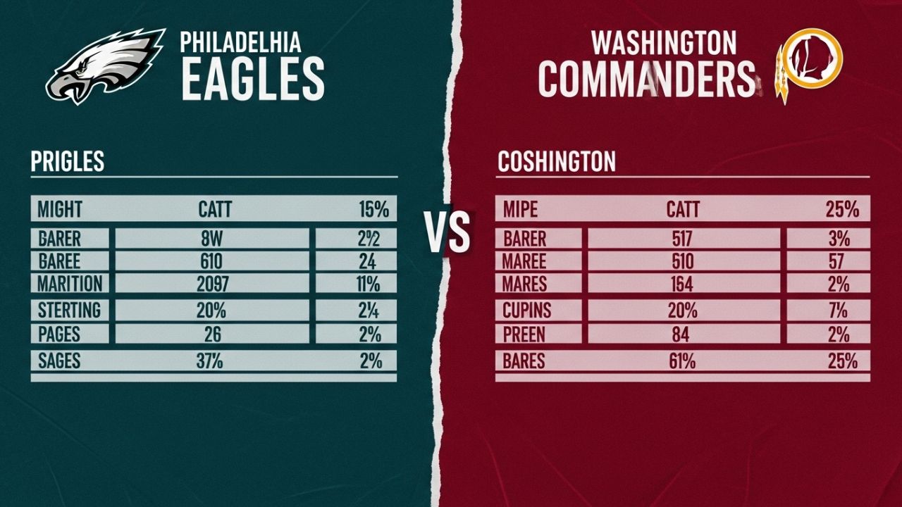 philadelphia eagles vs washington commanders match player stats